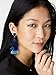 Blue Ombre 3 Layer Tiered Thread Tassel Earrings Blue Tassel Dangle Drop Earrings for Women Sapphire Studs Birthday Party Valentines Gift