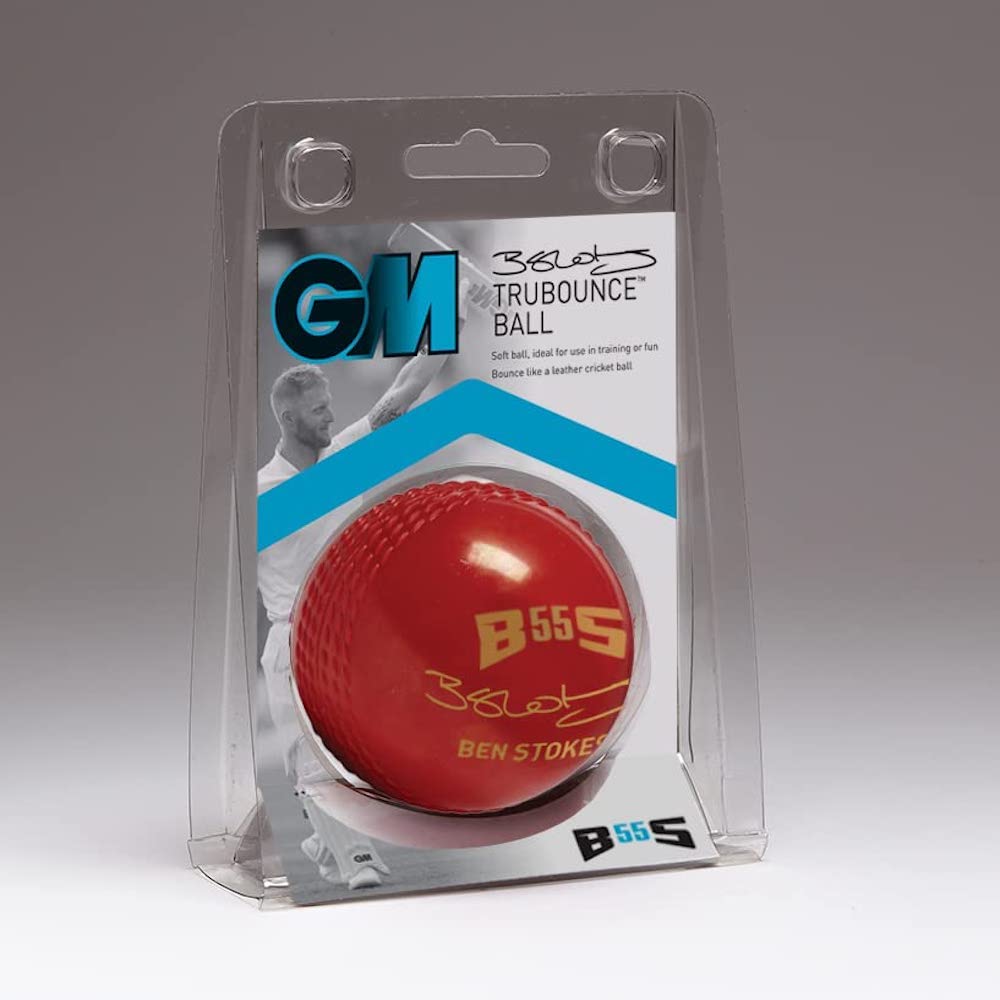 Gunn & Moore GM | Trubounce Soft Rubber Cricket Training Ball, Bounces Like A Real Cricket Ball, Senior Size, Red