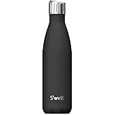 S'well Stainless Steel Water Bottle with Sports Cap, 17oz, Onyx, Triple Layered Vacuum Insulated Containers Keeps Drinks Cold for 36 Hours and Hot for 10, BPA Free, Perfect for On the Go