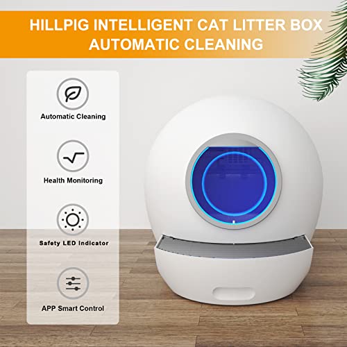 Hillpig SelfCleaning Cat Litter Box Extra Large Automatic Cat Litter