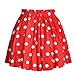 SAYM Women Girls Stretchy Polka Dot Flared Casual Mini Skirt, Red, One Size