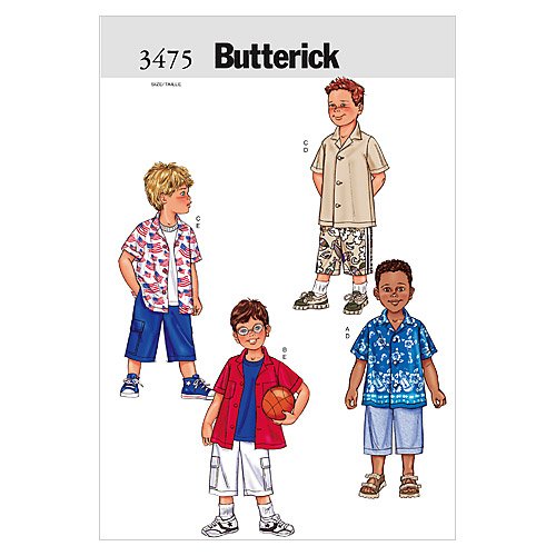Butterick Patterns B3475 Boy's Shirt & Shorts, Size 6-7-8