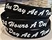 RecoveryChip Set of 3 Black One Day at A Time / 24 Hours A Day Silicone Wrist Bands 2.5