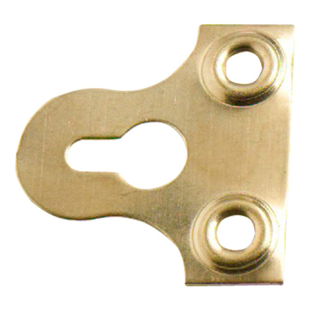 Merriway BH02759 (25 Pcs) Slotted Glass Mirror Picture Hanging Plate, 50mm (2 inch) Brass Plated - Pack of 25 Pieces