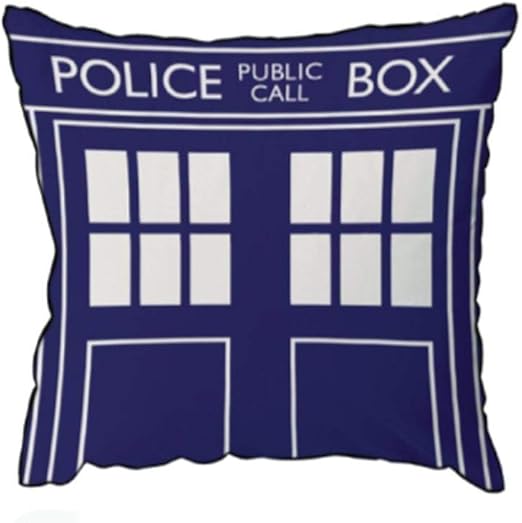 Amazon Com Doctor Who Tardis Throw Pillow Square Cushion 16