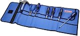 Faithfull FAITR15 15 Pocket Tool Roll with Zip Compartment Blue Nylon Polyester view 4