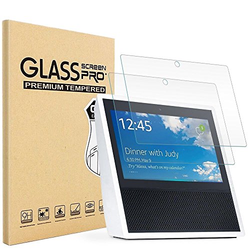 Echo Show Temper Glass Screen Protector, UMTELE Scratch Resistant [9H Hardness] [Ultra Clear] [Bubble Free] Temper Glass Screen Protector for Echo Show, 2-Pack