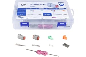 YMYP Deutsch 6 Pin DT Connector 5 Set,Size 16 Stamped Contacts, 18-14 AWG Waterproof Automotive Boats Connectors with Removal Tool