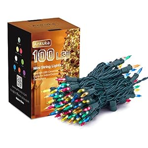 Image of Ankuka 100LED Christmas Tree Lights, 33ft 110V UL Certified Fairy Decorative Indoor String Lights for Home, Party, Wedding and Christmas Decorations (Multi Color)