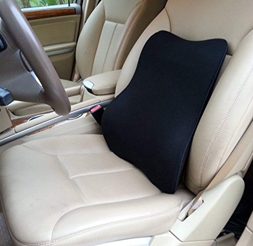 Dreamer Car Full Back Cushion Lumbar Support Pillow with Adjustable Strap for Office Chair/Computer-Ergonomic Comfortable Memory Foam Cushion Supports Body Curve and Relieves Sciatica Pain,Black - Thumbnail 2