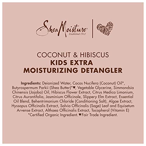 SHEAMOISTURE KIDS EXTRA MOISTURIZING DETANGLER FOR CURLY HAIR COCONUT AND HIBISCUS KIDS DETANGLER WITH SHEA BUTTER 8 OZ
