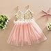FEITONG Kids Girls Princess Sequins Tulle Lace Tutu Slip Dress (Age:5-6Y, pink), Tag 130