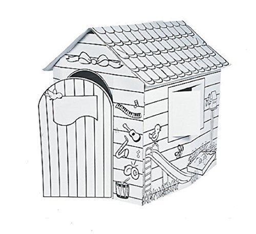 color your own cardboard playhouse