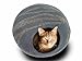 MEOWFIA Premium Felt Cat Bed Cave - Handmade 100% Merino Wool Bed for Cats and Kittens (Dark Shades) (Large, Slate Grey)