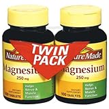 Nature Made Magnesium 250 mg, 100 Tablets (2 Pack)