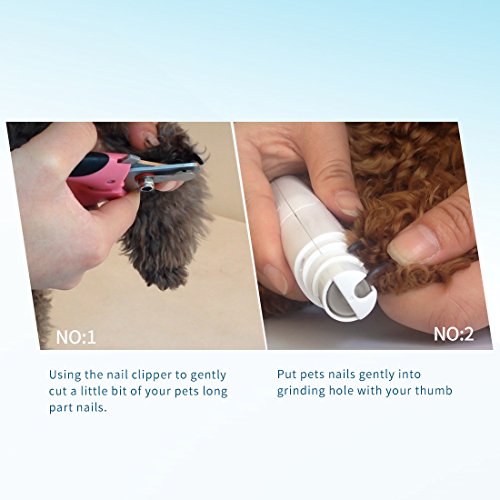 L&W BROS Dog Nail Grinders for Dogs & Cats Trimming Nails , Convenient Design with Two Batteries