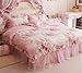 FADFAY Home Textile Pink Rose Floral Print Duvet Cover Bedding Set for Girls 4 Pieces King Size