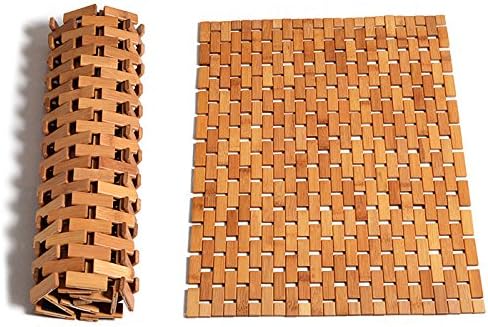 Premium Natural Wood Bath Mat for Shower Spa Sauna Folding Bathtub Floor โ Large (27.6 x 19.7in) | Handcrafted | Mildew Resistant | Anti-Slip | Indoor and Outdoor | 100% Organic Bamboo