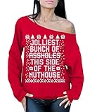 Awkwardstyles Jolliest Bunch Of Aholes Oversized Sweatshirt Off The Shoulder