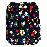 Reusable All-in-one AIO Baby Cloth Diaper One Size Fit 10-33 Lbs (Alien)