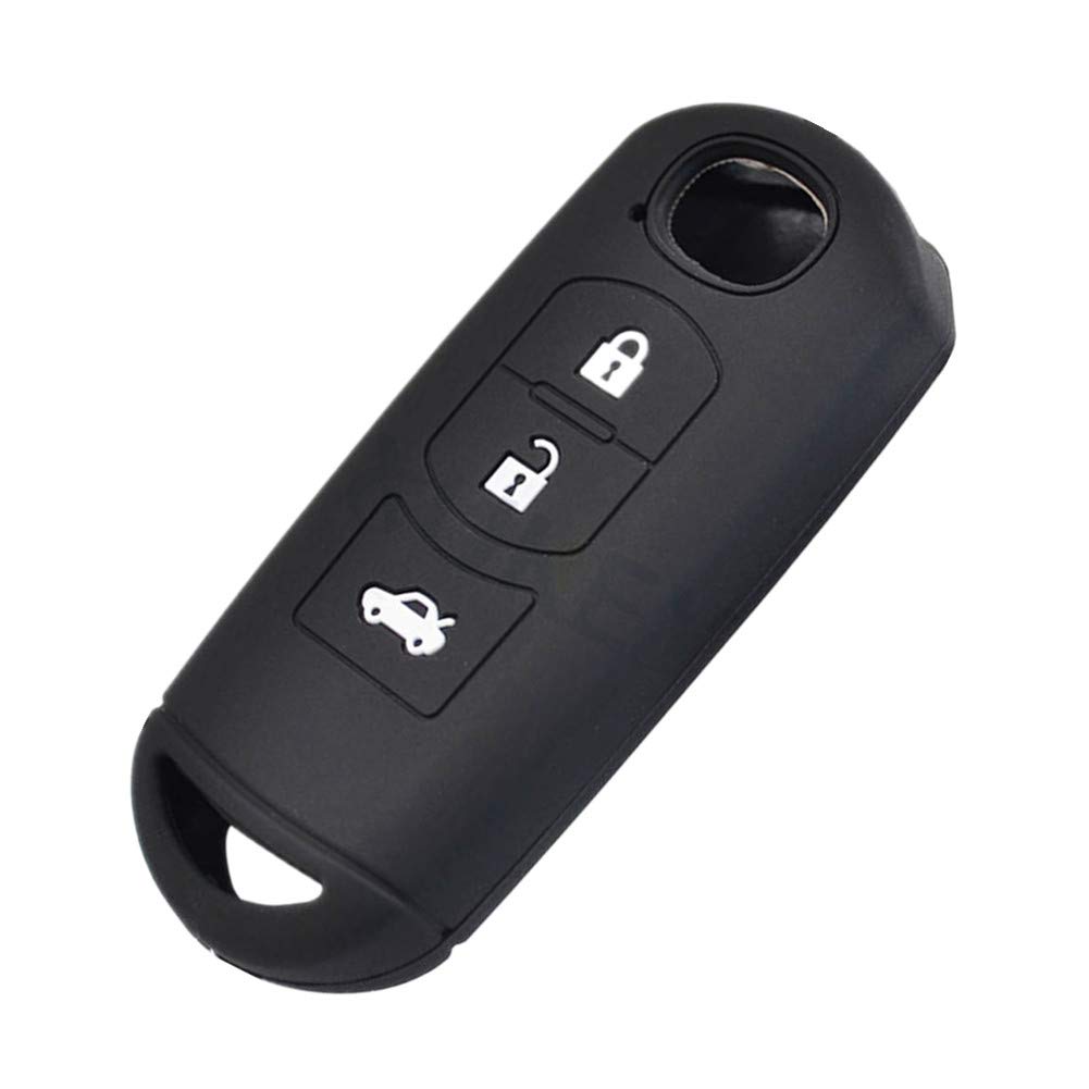 Happyit Silicone Car Key Cover Case for Mazda 2 3 5 6 CX-3 CX-5 CX-7 CX-9 Speed Miata MX5 Remote Fob 2 3 4 Buttons (3 Buttons A)