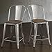 Tabouret Bistro Wood Seat Gunmetal Finish Counter Stools (Set of 2) 24 inches High
