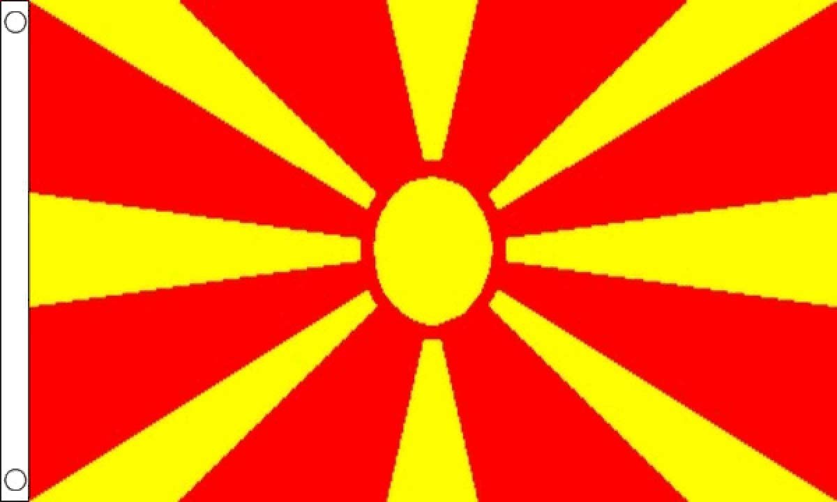 Macedonia New Flag 5 x 3 FT - 100% Polyester With Eyelets FlagSuperstore©