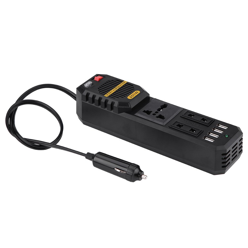 Photo 1 of 200W Car Power Inverter, DC 12V to AC 220V Car Power Inverter with 4 USB Port Cigarette Lighter