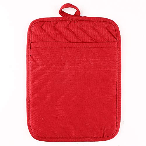 VEIKERY Oven Pot Holder with Pocket 100 Cotton Heat Resistant Coaster