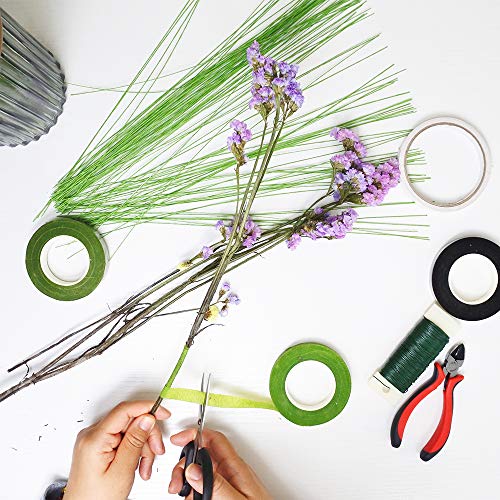 Jyongmer 12Pcs Floral Arrangement kit, Floral Craft Tools with 6Pcs Floral Tape 26 Gauge Stem Wire 22 Gauge Paddle Wire 2Pcs Double-Sided Tape, Floral Wire Cutter Shears for Bouquet Stem Wrap Florist - Thumbnail 4