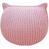 Lazy Sofa Hand-Woven Cartoon cat Ears Bean Bag futon Children's Room Toys Living Room Bedroom Bay Window Tatami Sofa Chair (C