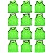 BlueDot Trading Boys 12 Pack Nylon Mesh Scrimmage Vests for Soccer, Football, Basketball, Lacrosse Team Practice Sports Training aids, Green, One Size US