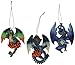 Design Toscano Three Dragons of Talbooth Castle Holiday ornament Statue, Full Color, 5 Inch, Set of 3