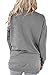 ZKESS Womens 2017 New Autumn Casual Sport Pocket Sweatshirts Blouse Crew Neck TShirt Long Sleeves Tunics Tops Gray Small Size