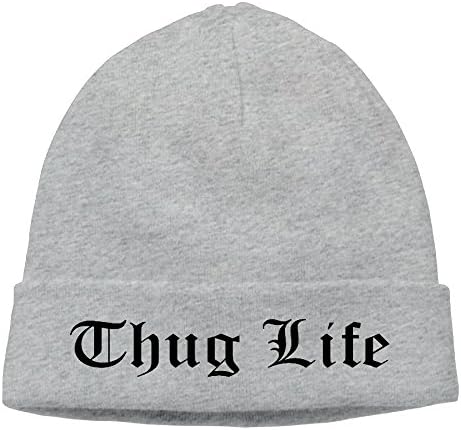 Raining Sunlight Unisex Cool Thug Life Text Graphic Casual Flexible Winter Hats/Ski Cap/Beanie/Skully Hat Cap