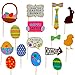 Lago Retail Easter Basket Stuffers - Photo Booth Props-Includes Free Inflatable Picture Frame - NO DIY Required Attached to The Stick - Egg Rabbit Decorations - 30 Count