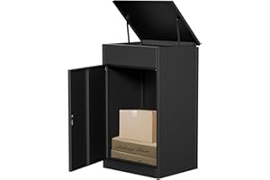 Zethvax Package Delivery Boxes for Outside,Enlarged Porch Box for Packages with Coded Lock,Large Space,Waterproof,Cold-Rolled Steel Package Lock Box (19.7”x16.1”x33.5”)