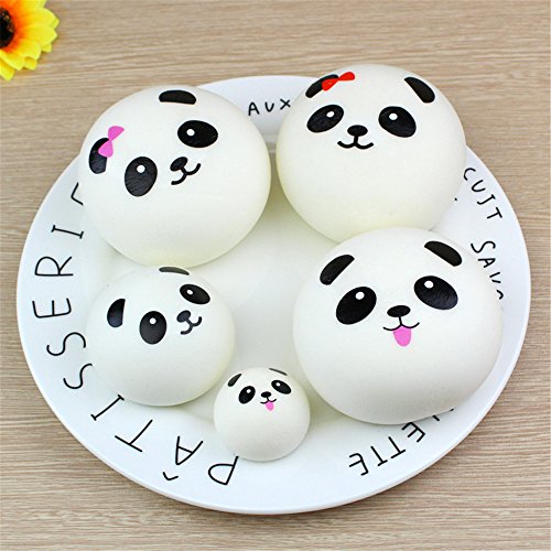 Baifeng Squishy Panda Bun Toy Slow Rising Cream Scented Cute Emoji Bread Cake Squishies Decompression Toys Toddlers Children Party Fun Toys Gift Collection (M)