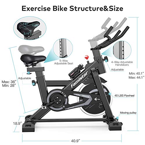 40-lbs-Quiet-Flywheel-Max300-lbs-Capacity-Exercise-Bike-Carbon-Steel-Heavy-duty-Indoor-Cycling-Stationary-Bike-with-LCD-Display-Adjustable-Comfortable-Seat-and-Smooth-Quiet-Belt-Smart-Handlebars-for-H