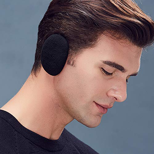 Bandless Ear Warmers/Earmuffs Winter Ear Covers Outdoor Fleece Ear Muffs for Men Women Kids(Black)