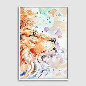 Framed Canvas Home Artwork Decoration Watercolor Painting Canvas Wall Art for Living Room, Bedroom - 16x24 inches
