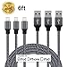 Winage Lightning Cable,3Pack 6FT Nylon Braided USB Cord Charging Cable Compatible with iPhone 7/7 Plus,6/6S/6 Plus/6S Plus,5/5S/5C/SE, iPad, iPod Nano 7,iPod Touch( Carbon black)