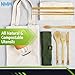 Newman Ware Bamboo Utensils Set, 8-Piece Travel Utensil, Eco-Friendly Bamboo Cutlery Set, Lightweight, Compact, Portable and Reusable Utensils with Case - Wooden Kitchen Kit
