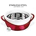 Pinnacle Large Insulated Casserole Dish with Lid 2.6 qt. Elegant Hot Pot Food Warmer/Cooler -Thermal Soup/Salad Serving Bowl Stainless Steel Hot Food Container–Best Gift Set for Moms –Holidays Red