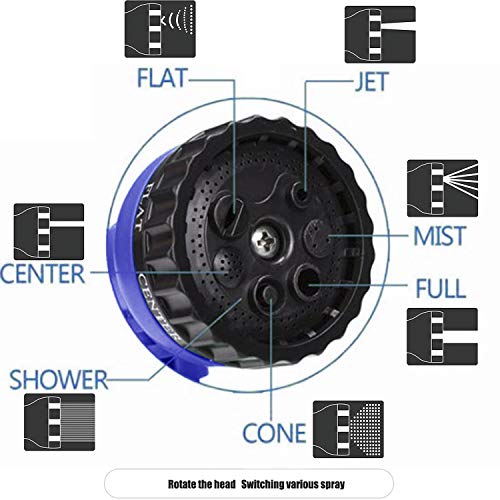 BNS Telescopic Water Pipe,Multi Function Car High-Pressure Car Wash Water Gun,Garden Gardening Watering Pipe,Expandable Garden Hose, Flexible Water Hose, Nozzles with 7 Water Spray Patterns【50FT】