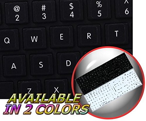 APPLE ENGLISH NON-TRANSPARENT KEYBOARD LABELS LAYOUT BLACK OR WHITE BACKGROUND FOR DESKTOP, LAPTOP AND NOTEBOOK (CG) (Black Background)