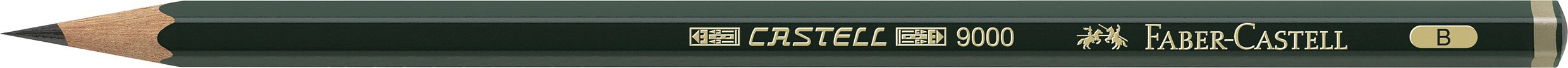 Faber-Castell b-9000-b – Blister Pack with 1 Graphite Pencil Castell 9000, Graduation B