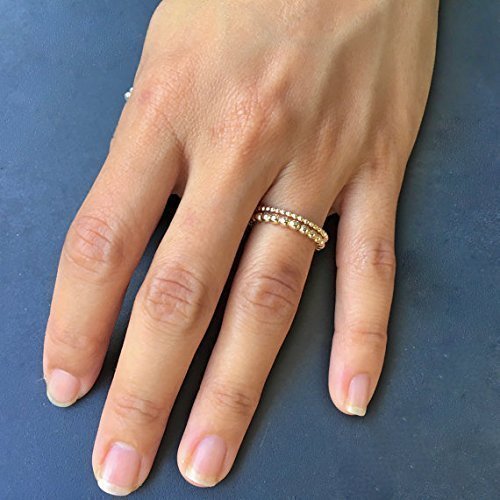 Amazon Com 2 5 Mm Thin Stackable Beaded Gold Ring Size 5 To 11 Amazon Com 2 5 Mm Thin Stackable Beaded Gold Ring Size 5 To 11