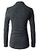 (GD93) Slim Stylish Unbalanced Metallic Leather Point Knitted Cardigan Sweaters Charcoal US M(Tag Size L)