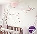 TIKTAK ART Removable Cherry Blossom Japanese Sakura Tree Wall Decal - BIG SIZE - Easy Peel And Stick DIY Decal